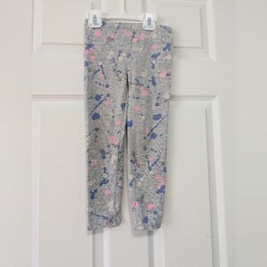 GAP Gray Leggings with Pink & Blue Paint Splatter Girls Size 5T